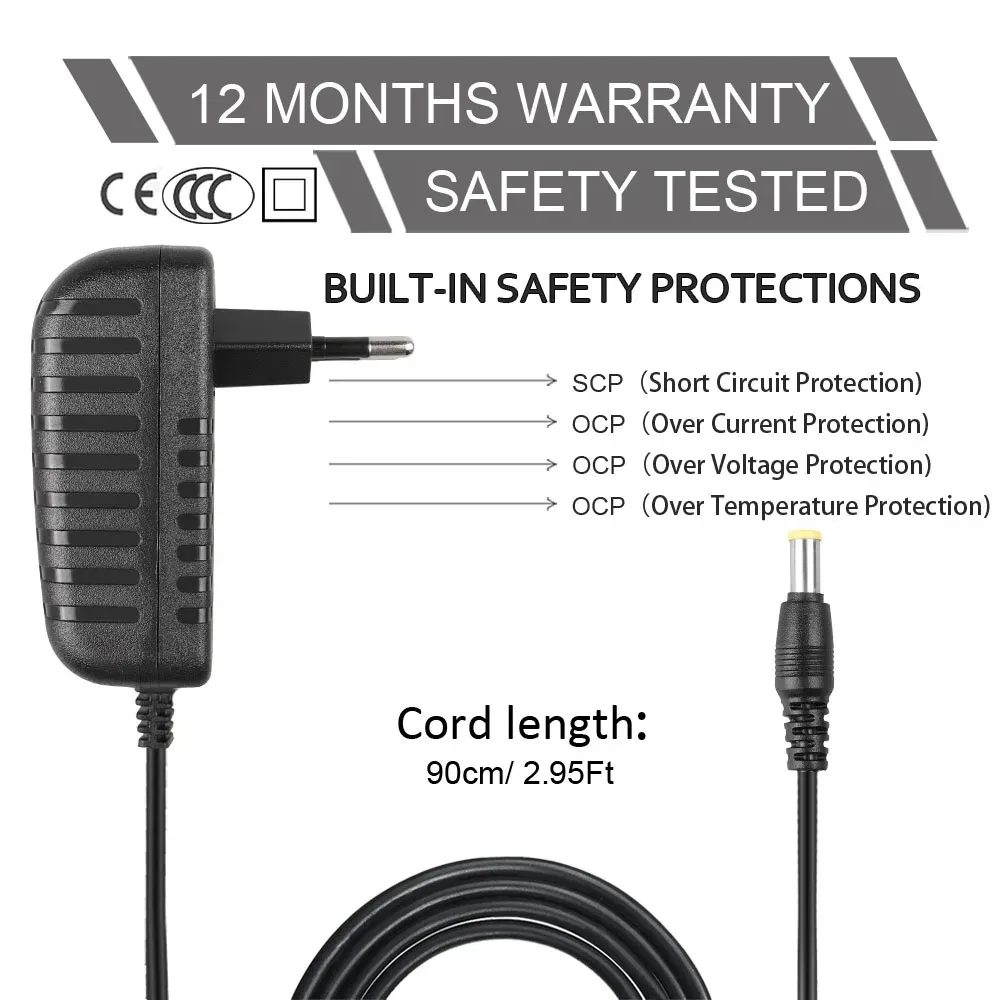 Alimentatore Adattatore 12V 2A Per Korg Sp170 Sp-170Bk Sp-170S Convertitore Di Alimentazione Per Pianoforte Digitale Con Tastiera Per Pianoforte