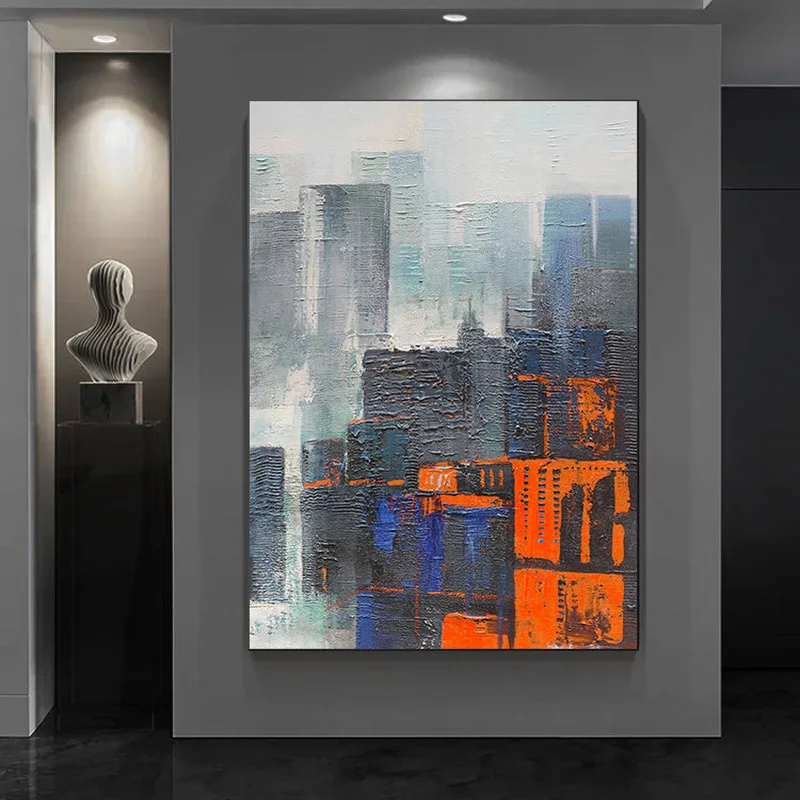 

Advanced Art Handmade Oil Painting Orange Abstract Oil Painting Background Hanging Painting Living Room Bedroom Porch Hanging