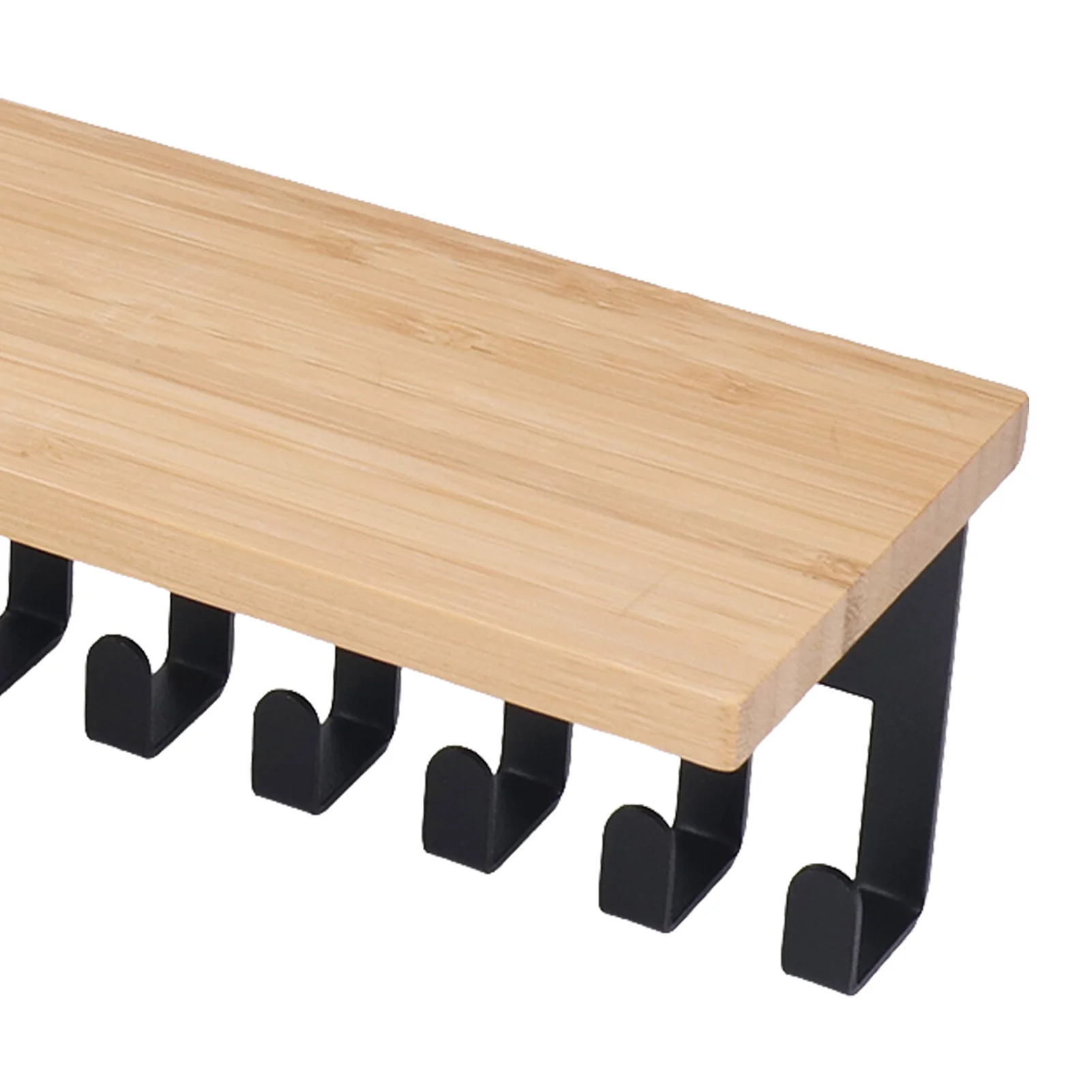 20 Hooks Award Trophy Display Shelf Multifunctional Clothes Hat Hook Bamboo Iron Storage Rack 5