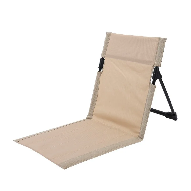 Folding Chair Foldable Camping Chair Outdoor Garden Park Single Lazy Backrest Cushion Picnic Beach