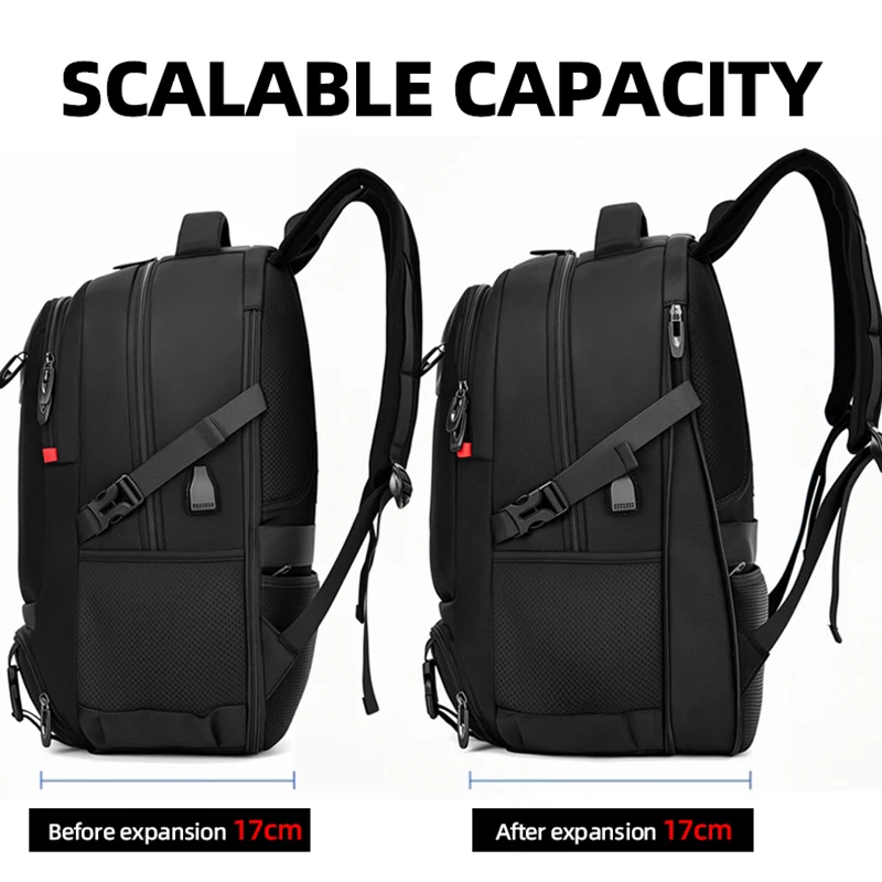 Waterproof Oxford Backpack for Men with USB Charging Port