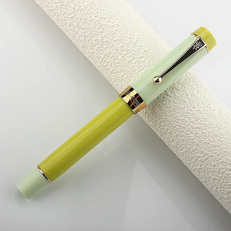 

Jinhao 100 Green Lime Resin Fountain Pen EF/F M / Bent Nib Golden Clip Business Office School Supplies Stationary PK 9019