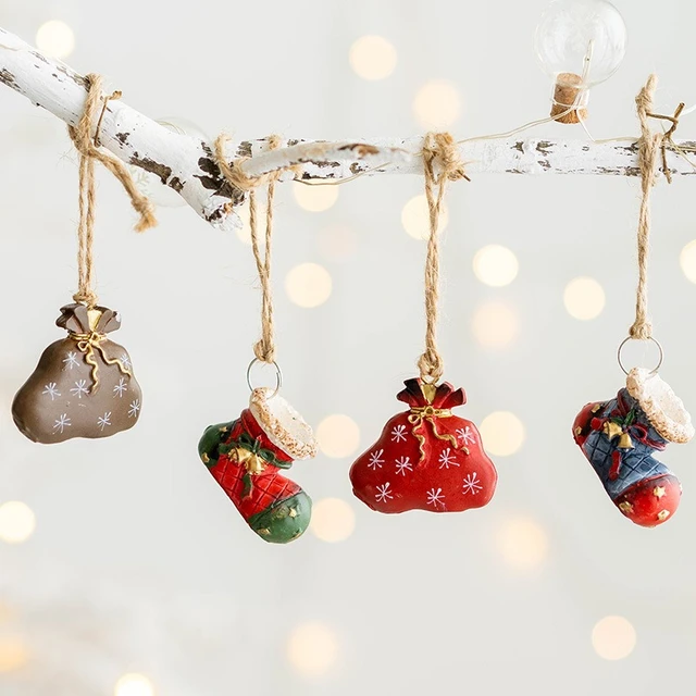 4 Pack Mini Resin Christmas Ornaments Small Xmas Miniature Hanging Tiny  Christmas Figurines Pendant Decoration for Party Decor - AliExpress