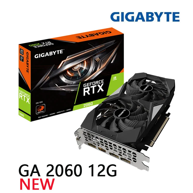 Видеокарта GIGABYTE GeForce RTX 2060 12G GDDR6 14000 МГц 12 Гб GPU графическая карта Поддержка