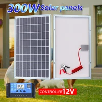 Kits de panneaux solaires 300W, alimentation USB polycristallin complète 12V, générateur solaire Portable pour l'extérieur, Rechargeable, pour la maison 1