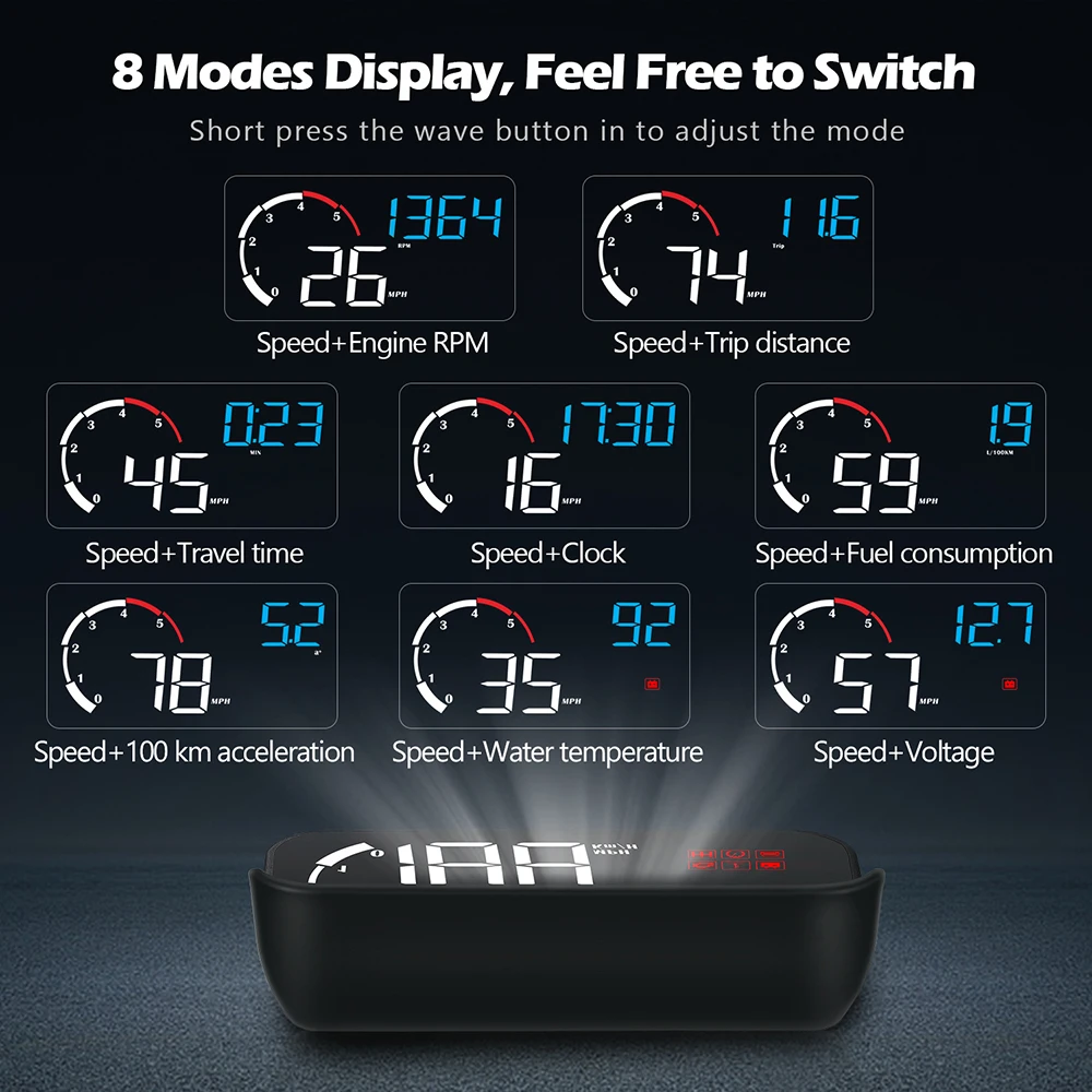 WYING M10 OBD2 HUD ÷  ,   RPM  ˶,   ÷