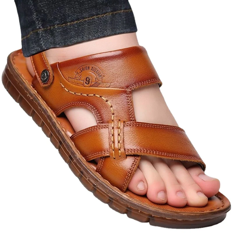 GenuineLeatherSandalsforManSummer2023FashionBeachSandalsMen