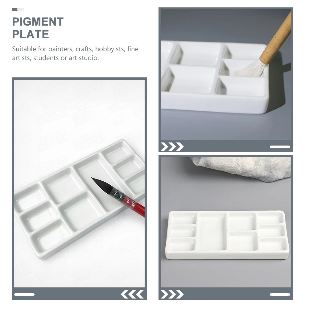 Palette Porcelain Paint Pallet Tray Pallets Trays Watercolor Plastic Mini for Painting Pigment