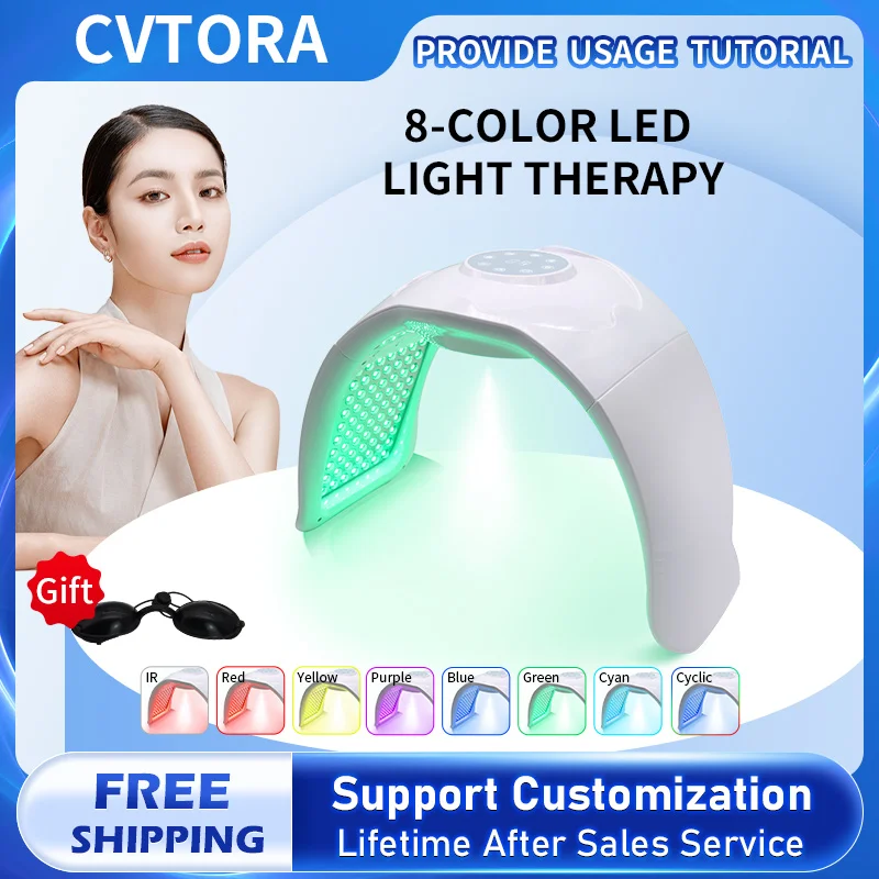 8 Colors Nano Spray LED Photon Skin Moisturizing PDT Mask Red Light Therapy Hydrotherapy Acne Wrinkle Remove Skin Care Spa Tools
