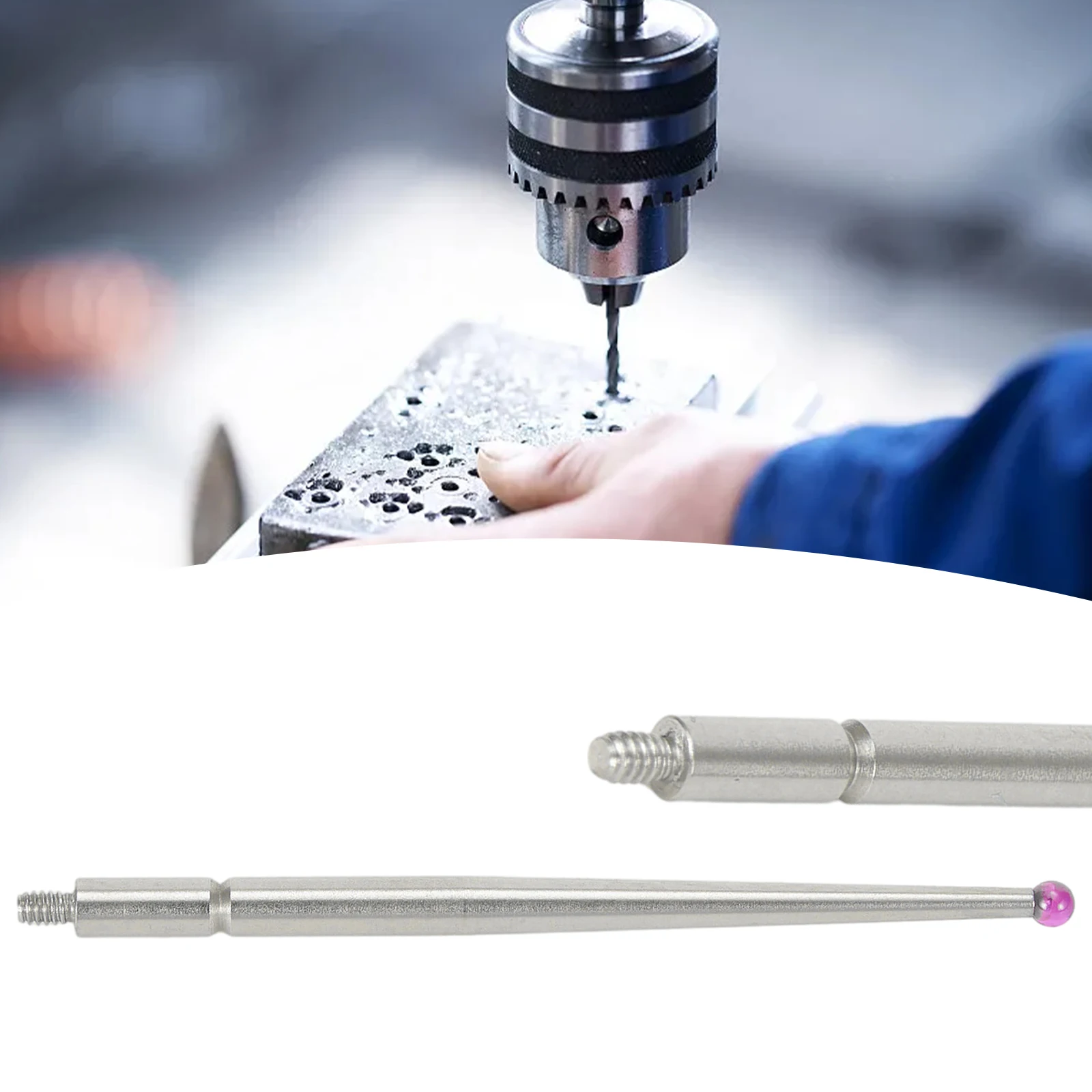 

Contact Points Probe For Dial Test Indicator M1.6 Threaded Shank 2mm Diameter Ru By Ball 44.5mm Length For 513-115