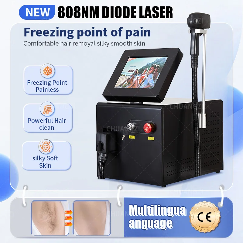 Hair Removal Machin 2024 NEW CE Certified 2000W 3 Wavelength Ice Platinum Hair Removal 755 808 1064nm Diode Laser Salon Hair