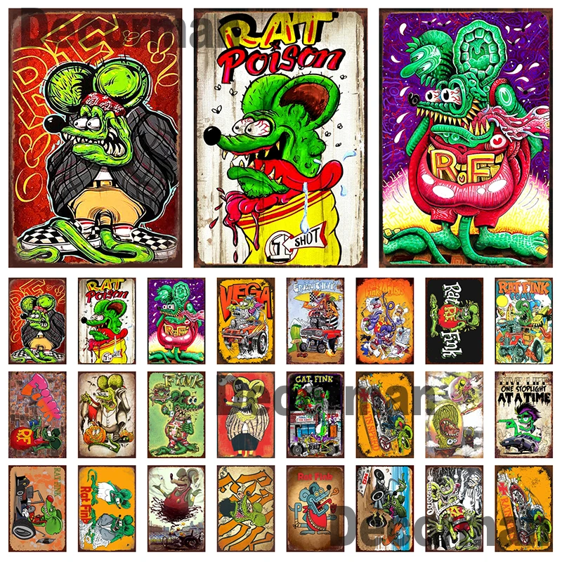 

[ Mike86 ] RAT FINK Metal Sign Retro Posters Iron Painting Gift art decor Pub LTA-3205 20*30 CM