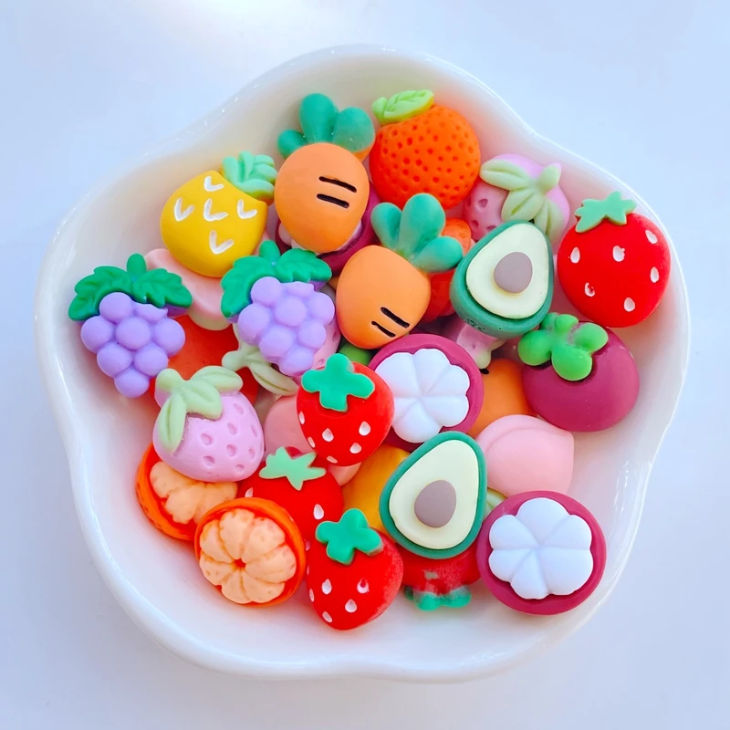 Resin Decoration Accessories Strawberry Flat Back Resins Fruit Mini