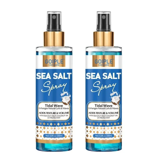 2pcs/set Natural Sea Salt Spray for Men Strong Hold Hairspray 200ml Hair Care Moisturizing Styling Products for Daily Hairstyle