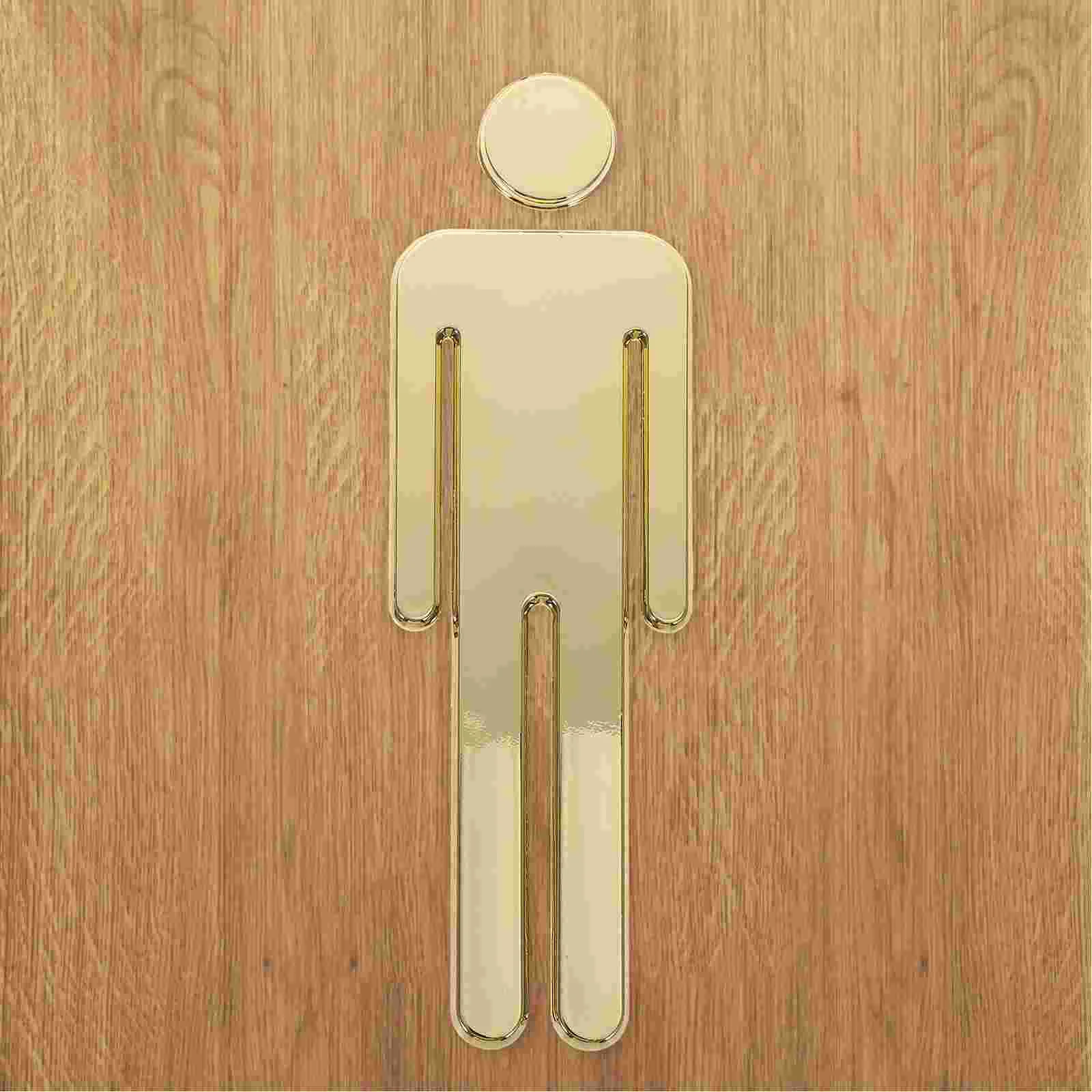 

Decor Men's and Women's Bathroom Signs Restroom Toilet Identification Decorate Stainless Steel Miss Man
