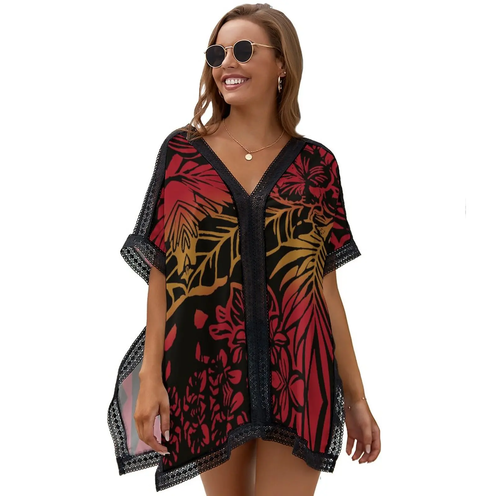 Summer Seaside Resort Bikini Sarong Grembiule Personalizzato Polinesiano Vintage Elegante Cappotto Grembiule Comodo Cappotto Sarong Casual