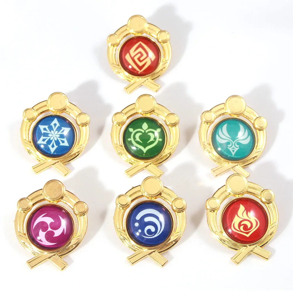 لعبة Genshin تأثير بروش معدني دبابيس Primogem شياو...