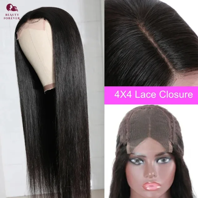 Beautyforever Glueless Straight Human Hair Wig Preplucked 13x4 Lace