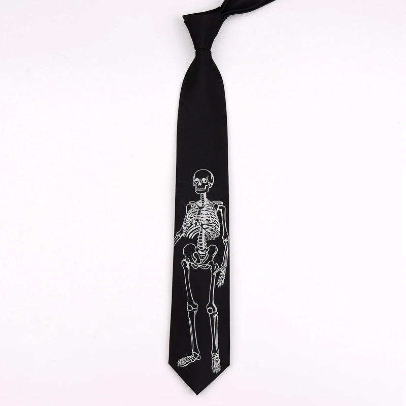 

Black Skull Skeleton Design Tie Neck Cosplay JK DK Uniform Shirt Clothing Jacquard Role Play Fashion Men Women Accessory Gift