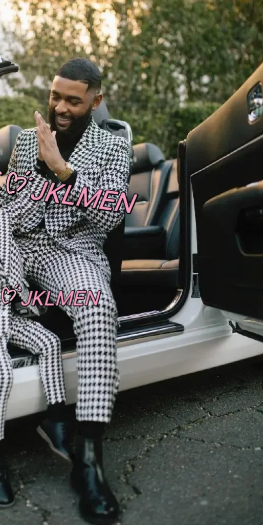 Classic Houndstooth Wedding Tuxedos Notch Lapel Mens Suit Two Pieces Formal Business Mens Jacket Blazer Groom Tuxedo Coat Pants