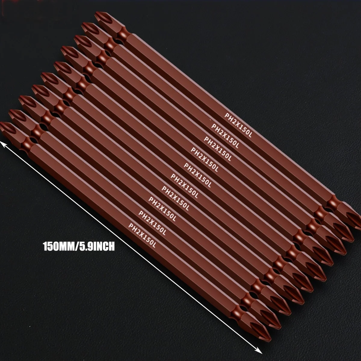 마그네틱 더블 헤드 필립스 스크루 드라이버 비트 S2 스틸 전기 공구, 나사 설치 및 분해용, 10 개, 6 인치, 150mm