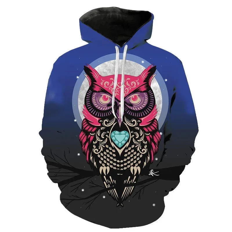Men and Women 3D Owl Printing Hooded Sweatshirts, Kids Hoodies, Cool Pullover, Boy, Girl, Kids, Casual, Fashion, New Arrival