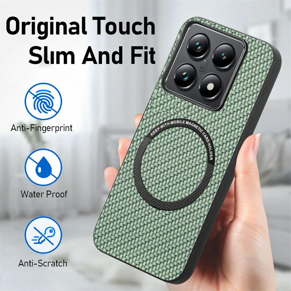 Luxury Leather Back Shell Shockproof Phone Case with Wireless Charging Compatibility