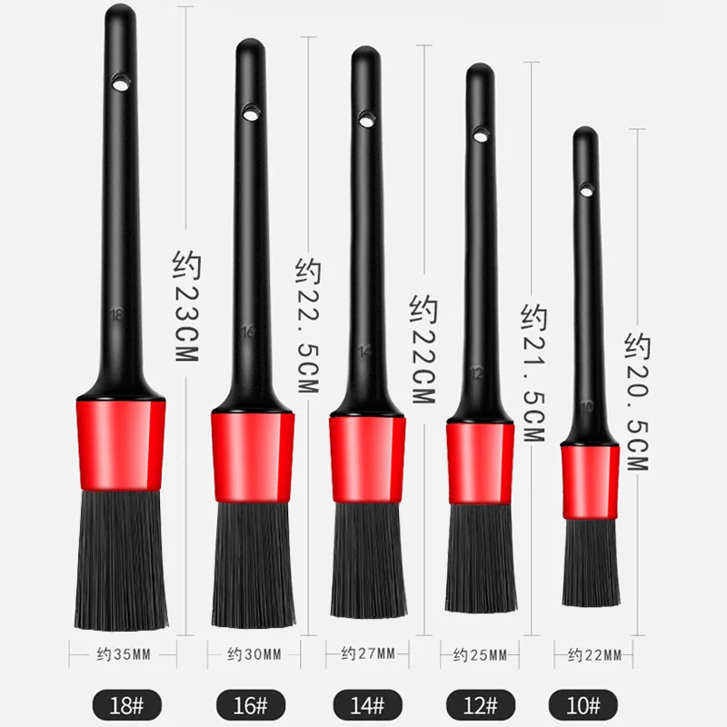 Car Detail Brush Set 5PCS Car Detailing Brushes Clean Seat Detail Brush Car Wash Slit Brush for Cleaning Interior