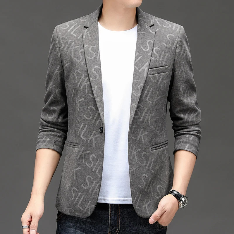 New Men's Suit Jacket High-quality Men's Clothing Business Casual Blazers Solid Color Slim Fit Blazer Plus Size 5XL-M