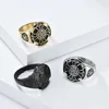 High Quality Northern Europe Black Retro Eternal Signet Viking Stainless Steel Men's Ring  Jewelry Gold 1