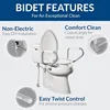 Assurance 3" Raised Toilet Seat with Handles and Bidet Attachment, Clean Shield Guard, Secure Hinges, Elongated, White 6