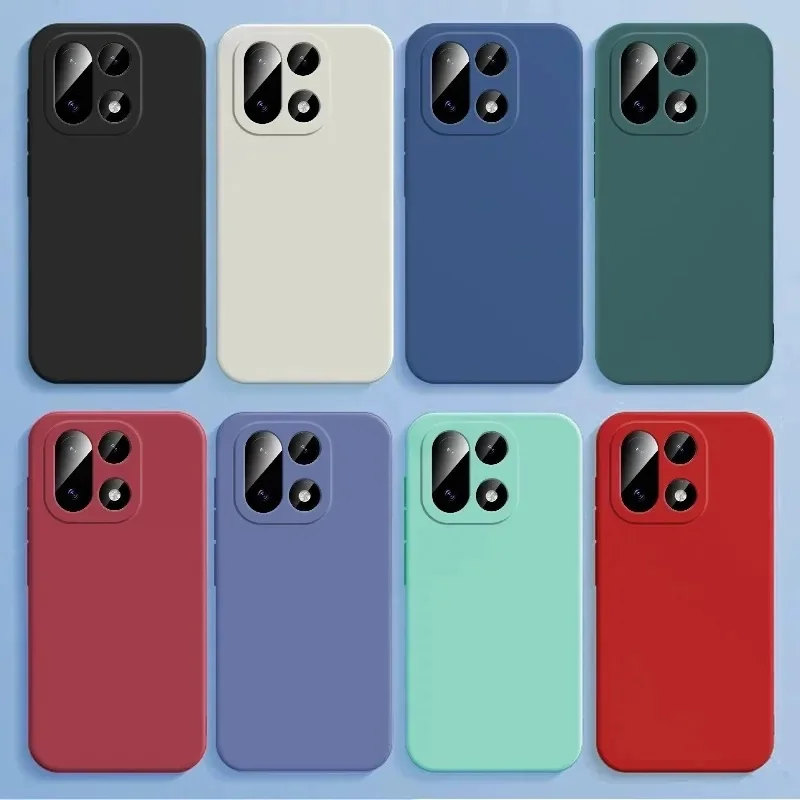Elegant Shockproof Liquid Silicone Phone Case in Solid Color