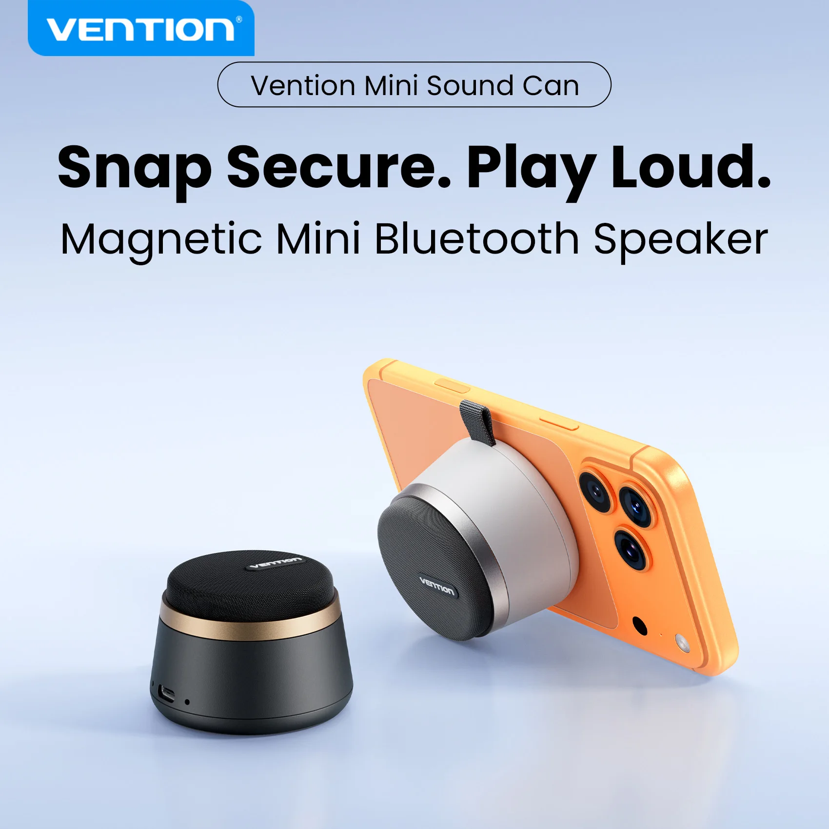 Vention Magnetic Portable Bluetooth Speaker IPX6 Waterproof Mini Shower Speaker Enhanced Bass TWS Stereo Outdoor Speaker Holder_voghion.com