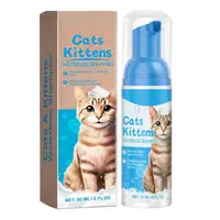 Flea Shampoo For Cats No Rinse Quick-Drying Cat Shampoo Licking Safe Dry Shampoo 60ml Gentle Foam Shampoo For Cats Deep 1