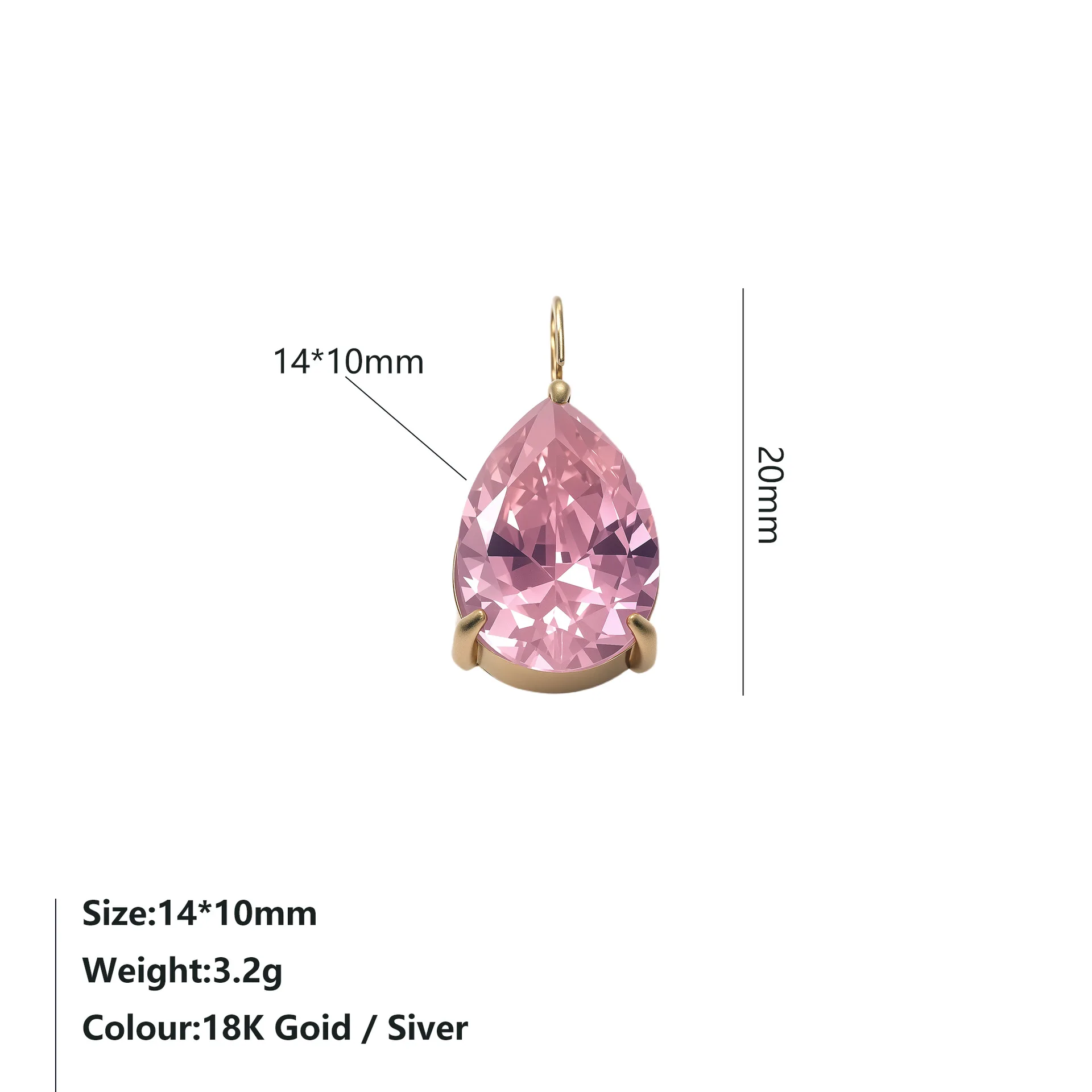 Wassertropfen-Geburtsstein-Anhänger 10MM Zirkonia Edelstahl Geburtsstein-Halskette Rollenspiel-Schmuck DIY-Anhänger – Detail 6