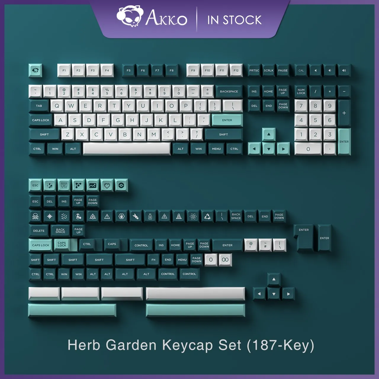 

Akko Herb Garden Keycap Set 187-key PBT Double-Shot OSA Profile Mechanical Keyboard Keycaps Compatible with Major Layouts