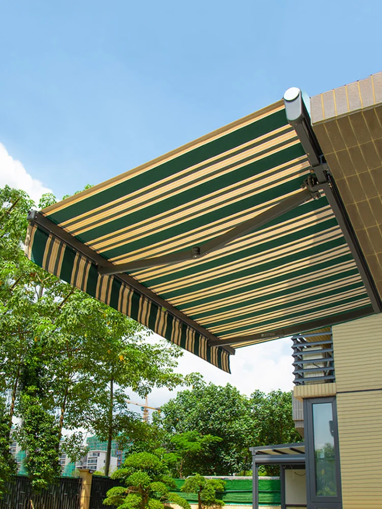 Purple leaf awning, retractable canopy, hand crank yard balcony, electric outdoor rainproof folding retractable awning, canopy