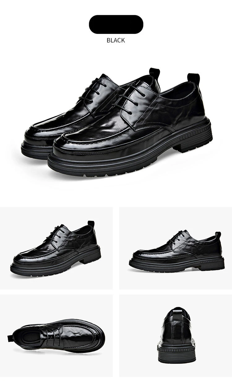Automne nouvelle robe d'affaires décontracté Style britannique véritable Derby chaussures haut de gamme hommes en cuir_voghion.com