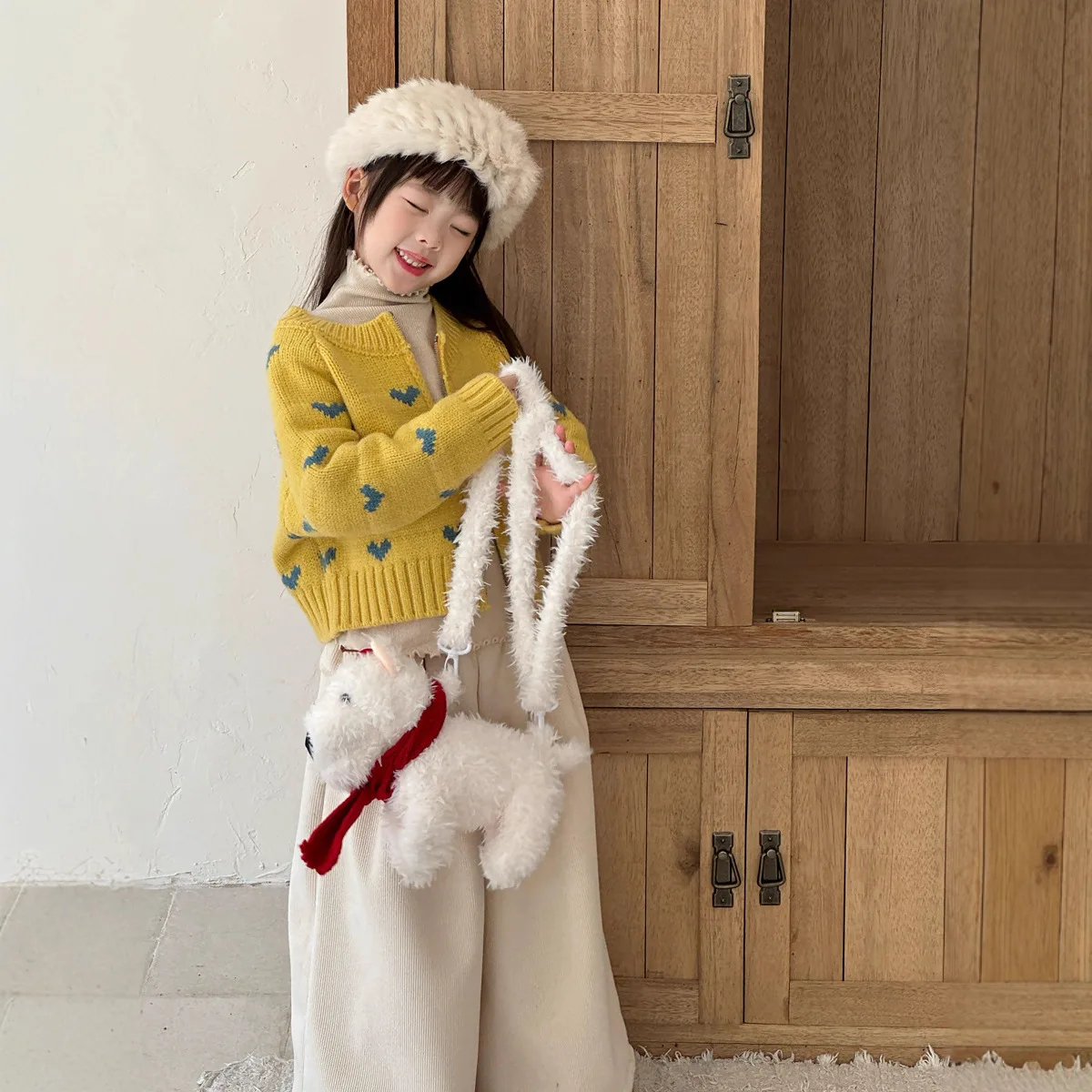 한국 소녀용 스웨터 가디건 2025 겨울 신상 아동용 루즈 숏 지퍼 니트 가디건 코트 스위트 스웨터