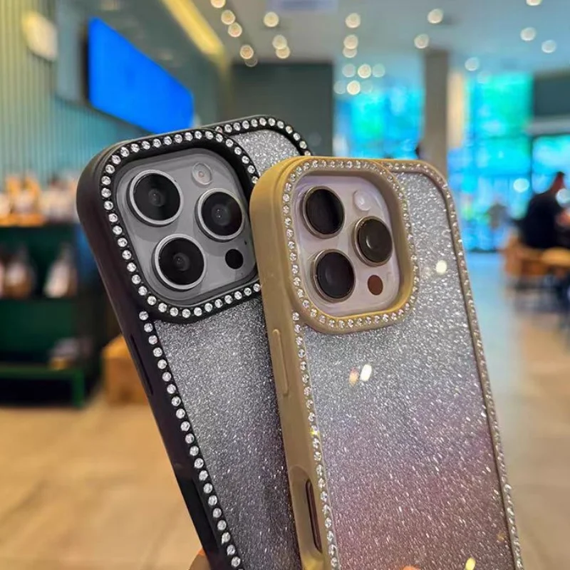 Double-Sided Diamond Gradient Color Dazzling Phone Cover