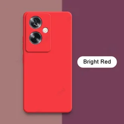 Luxury Square Liquid Silicone Cellphone Case - Double Liner Soft Cover for OnePlus Nord N30 (Bright Red)