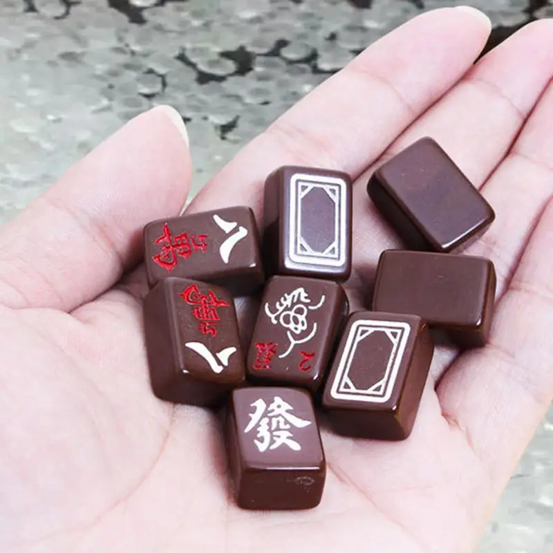 Small Mahjong Set Portable Mahjong Board Games For Adults Traditional Chinese Mahjong Tiles Outdoor Dormitory Travel Game 4
