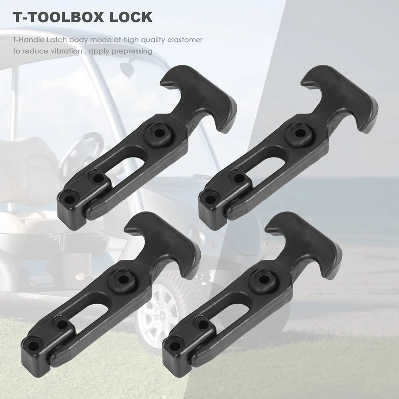 T-핸들 고무 유연한 드로우 래치, 도구 상자, 쿨러, 골프 카트, 농장 기계에 적합, T-Toolbox 잠금 장치, 4 개