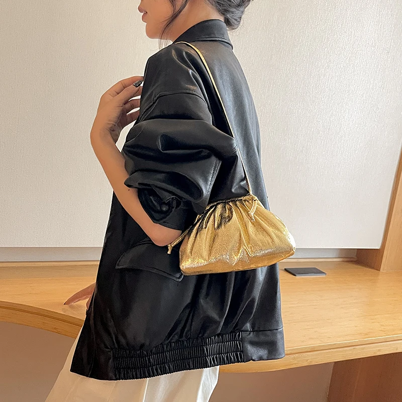 MOODS Bling Evening Purses For Women 2023 Luxury Designer Handbags Golden Laser Shoulder Cross Body Bags Dinner Party Clutch Bag - Image 2