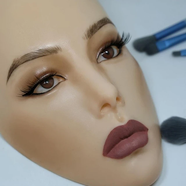 Realista 3D Silicone Eyes Face Maquiagem Prática Board, pele