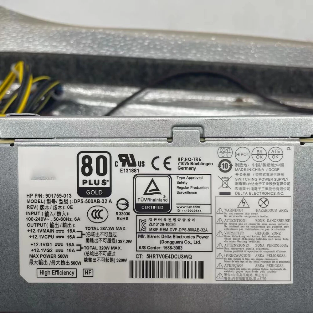 Per Hp Z2 Mt 800 G3 880 G4 Alimentatore Dps-500Ab-32 A 901759-013 Max 500W 100% Test Prima Della Spedizione