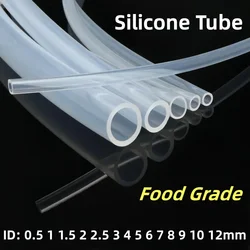 Food Grade Transparent Silicone Rubber Hose ID 0.5 1 2 2.5 3 4 5 6 7 8 9 10 12 mm Clear Flexible Nontoxic Silicone Tube 1/5/10M