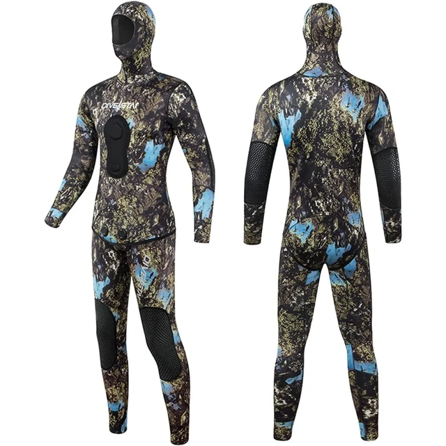 Spearfishing Wetsuit 3mm/7mm Neoprene Open Cell for Men Women Camouflage  Two-Piece Scuba Diving Full Cold Water