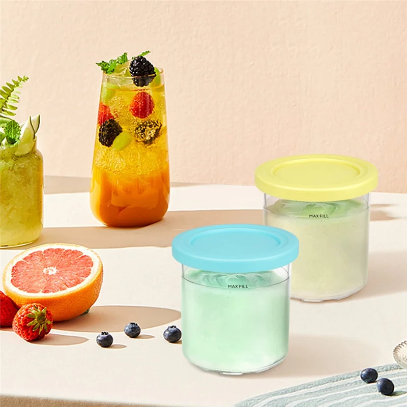 4PCS Ice Cream Pints and Lids ice cream containers for Ninja Creami NC301 NC300 NC299AMZ Series Ice Cream Storage Containers Food Freezer