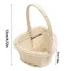 Hand-woven Wedding Flower Basket With Handle Wicker Sundries Basket Wedding Flower Girls Basket for Home Picnic Storage Basket 6